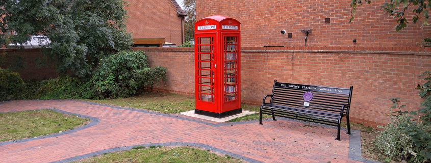phone booth with bench